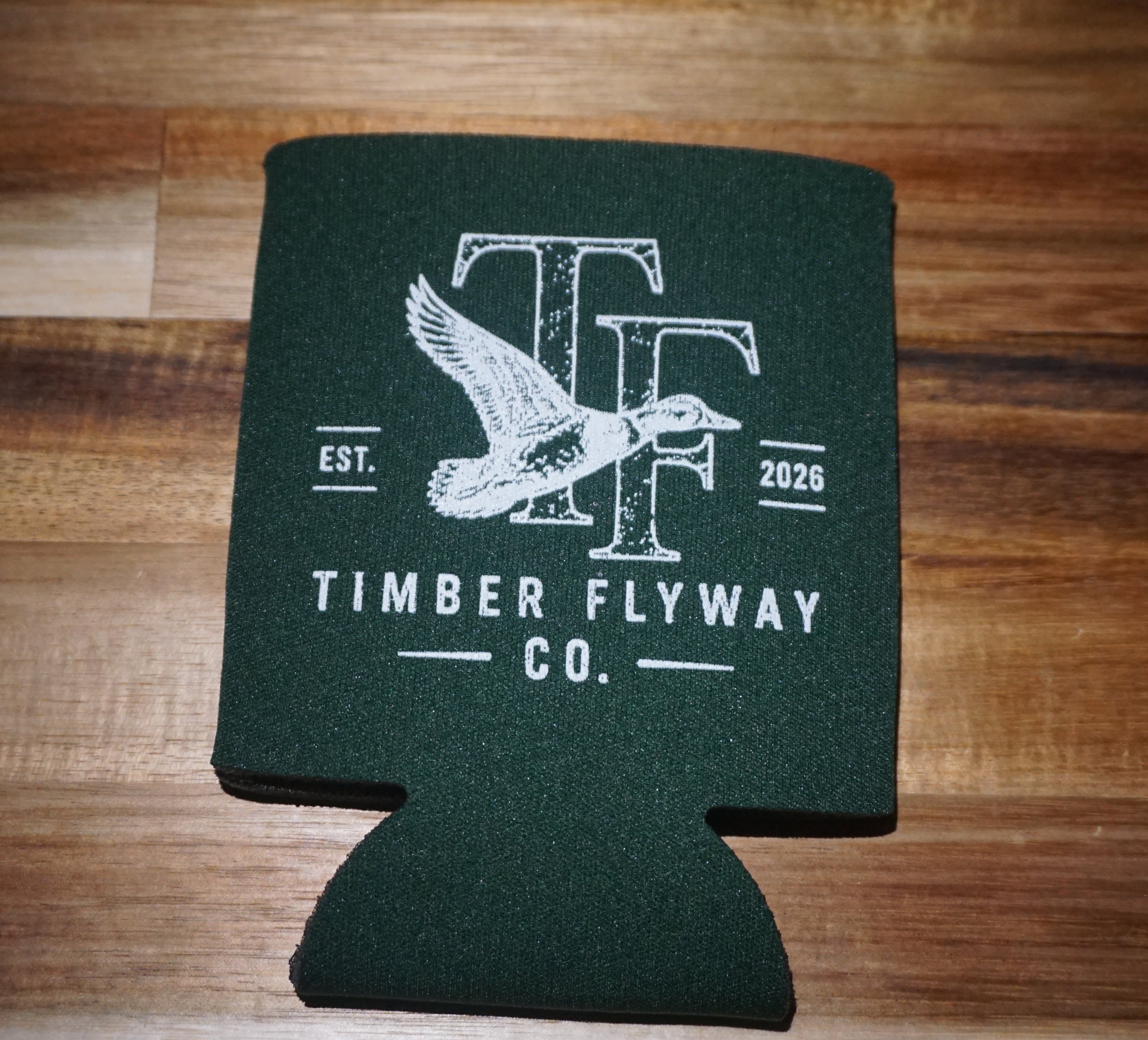 Timber Flyway Co. Dark Green Koozie
