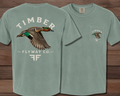Mens Timber Flyway Co green wing teal Logo tee